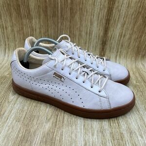 Puma Court Star Sneakers Men's 10 Off White Ostrich Leather Gum Sole 357255-01